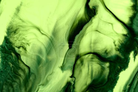 Photo for Dark mix of green colors creative background. Abstract art print, watercolor stains, flows of alcohol ink - Royalty Free Image