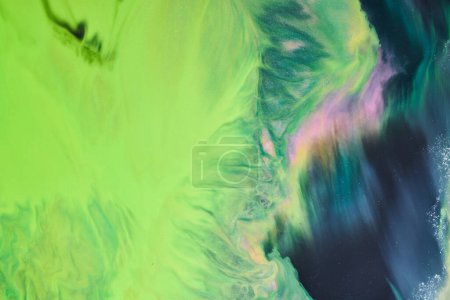 Photo for Light mix of green colors creative background. Abstract art print, watercolor stains and blots, flows of alcohol ink - Royalty Free Image