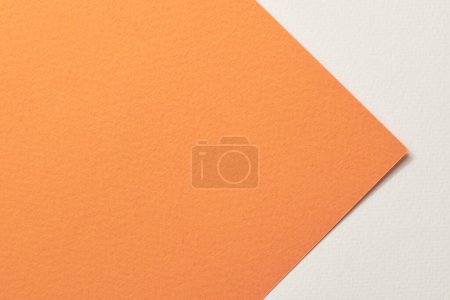 Photo for Rough kraft paper background, paper texture orange white colors. Mockup with copy space for text - Royalty Free Image