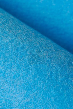 Foto de Material textil de fieltro suave Colores Airy Blue, primer plano de tela de solapa de textura colorida - Imagen libre de derechos