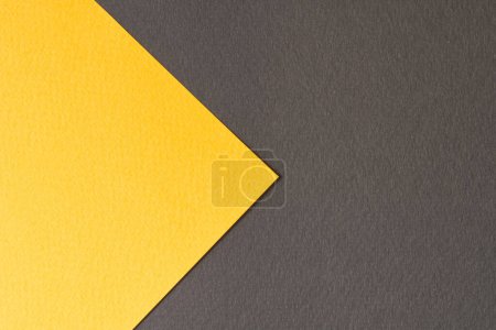 Photo for Rough kraft paper background, paper texture black yellow colors. Mockup with copy space for text - Royalty Free Image