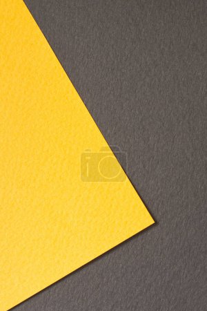 Photo for Rough kraft paper background, paper texture black yellow colors. Mockup with copy space for text - Royalty Free Image