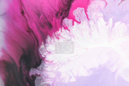 Photo for Abstract background liquid art, paint stains and blots, pink alcohol ink, multi-colored marble texture - Royalty Free Image