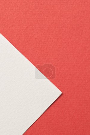 Photo for Rough kraft paper background, paper texture red white colors. Mockup with copy space for text - Royalty Free Image