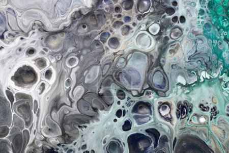 Photo for Abstract background liquid art, multi-colored marble texture, paint stains and blots - Royalty Free Image
