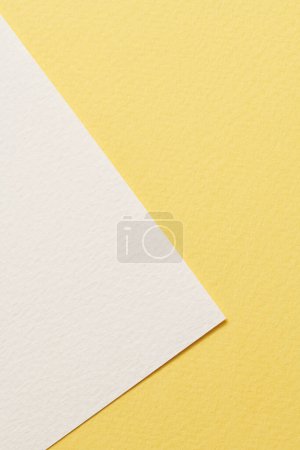 Photo for Rough kraft paper background, paper texture yellow white colors. Mockup with copy space for text - Royalty Free Image
