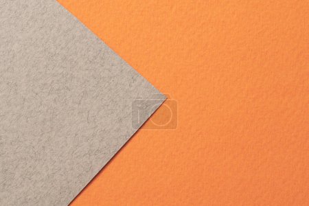Photo for Rough kraft paper background, paper texture orange gray colors. Mockup with copy space for text - Royalty Free Image
