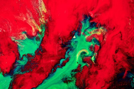 Foto de Fondo abstracto creativo multicolor. Tinta roja de alcohol verde. Explosión, manchas, manchas y pinceladas. textura de mármol de lujo - Imagen libre de derechos