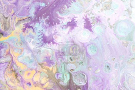 Photo for Multicolored creative abstract background. Lilac alcohol ink. Waves, stains, spots and strokes of paint, marble texture - Royalty Free Image