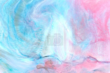 Photo for Multicolored creative abstract background. Texture of acrylic paint. Stains and blots of alcohol ink pink blue colors, fluid ar - Royalty Free Image