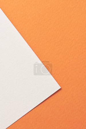 Photo for Rough kraft paper background, paper texture orange white colors. Mockup with copy space for text - Royalty Free Image
