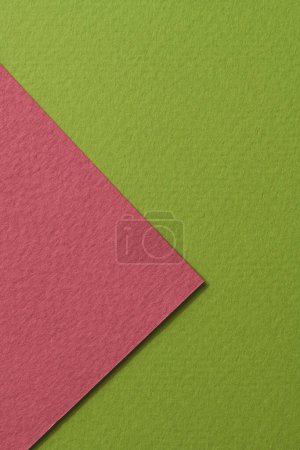 Photo for Rough kraft paper background, paper texture burgundy green colors. Mockup with copy space for text - Royalty Free Image