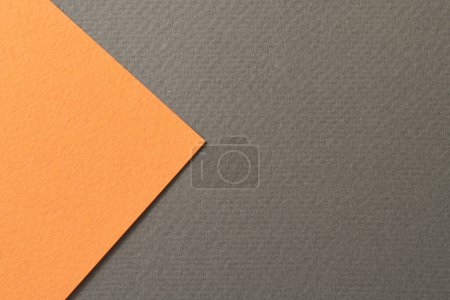 Photo for Rough kraft paper background, paper texture black orange colors. Mockup with copy space for text - Royalty Free Image