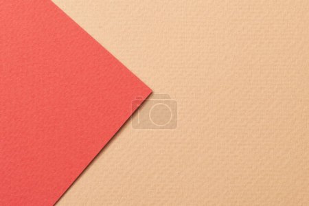Photo for Rough kraft paper background, paper texture red beige colors. Mockup with copy space for text - Royalty Free Image