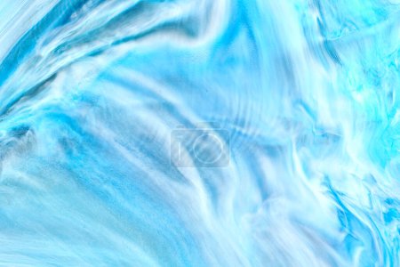Photo for Abstract blue color background. Multicolored fluid art. Waves, splashes and blots acrylic alcohol ink, paints under water - Royalty Free Image