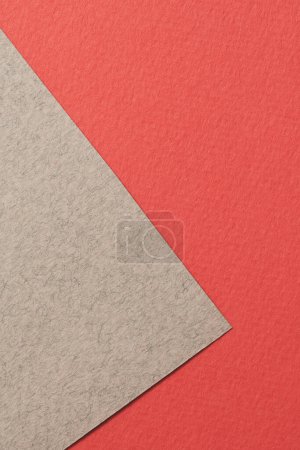 Photo for Rough kraft paper background, paper texture red gray colors. Mockup with copy space for text - Royalty Free Image