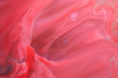 Photo for Multicolored creative abstract background. Red pink alcohol ink. Waves, stains, spots and strokes of paint, marble texture - Royalty Free Image