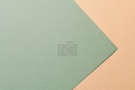 Photo for Rough kraft paper background, paper texture beige green colors. Mockup with copy space for text - Royalty Free Image
