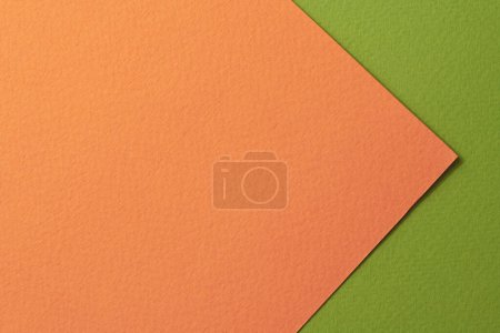 Photo for Rough kraft paper background, paper texture orange green colors. Mockup with copy space for text - Royalty Free Image