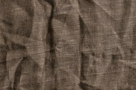 Photo for Linen crumpled texture natural fabric background closeup - Royalty Free Image