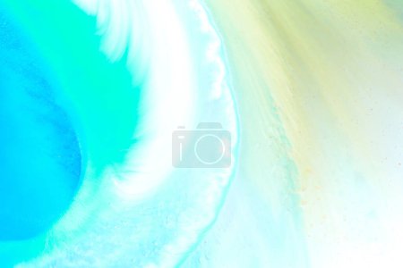 Photo for Abstract creative background liquid art, contrast paint stains and blots, blue yellow green alcohol ink - Royalty Free Image