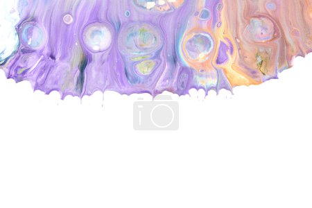 Photo for Paint drop on white paper. Multicolored ink blot abstract background - Royalty Free Image