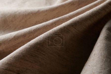 Foto de Lino arrugado textura tela natural fondo primer plano - Imagen libre de derechos
