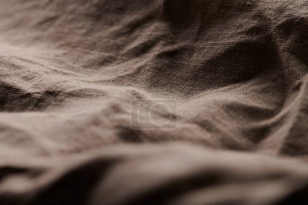 Foto de Lino arrugado textura tela natural fondo primer plano - Imagen libre de derechos