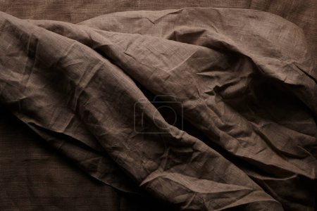 Téléchargez les photos : Linge froissé texture tissu naturel fond gros plan - en image libre de droit
