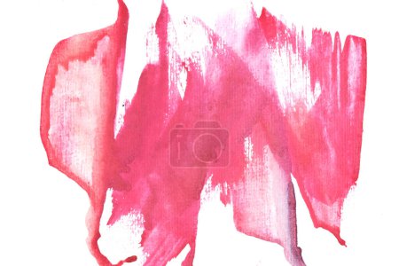 Photo for Abstract watercolor background. Stained pink red paint on canvas, art collage - Royalty Free Image