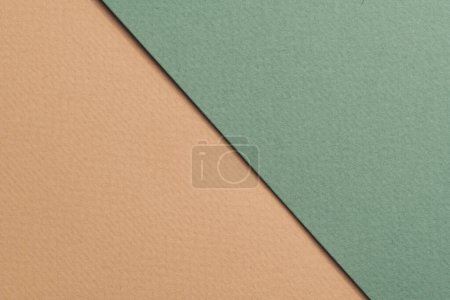 Photo for Rough kraft paper background, paper texture beige green colors. Mockup with copy space for tex - Royalty Free Image