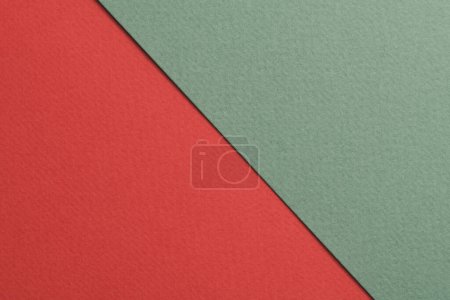 Photo for Rough kraft paper background, paper texture red green colors. Mockup with copy space for tex - Royalty Free Image
