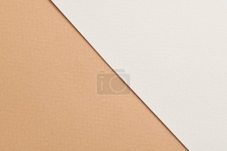 Photo for Rough kraft paper background, paper texture white beige colors. Mockup with copy space for tex - Royalty Free Image