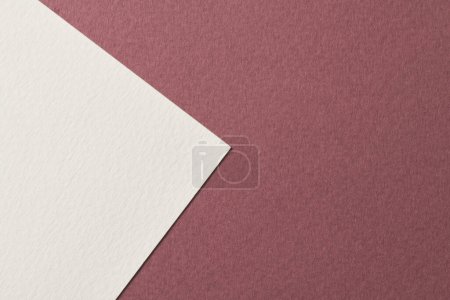 Photo for Rough kraft paper background, paper texture red burgundy white colors. Mockup with copy space for tex - Royalty Free Image