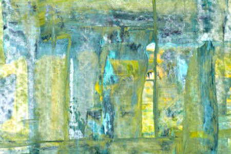 Foto de Patrón hermoso exclusivo, fondo de arte fluido abstracto, mezcla de pinturas azules amarillas que se mezclan. Manchas y rayas de textura de tinta para imprimir y desear - Imagen libre de derechos