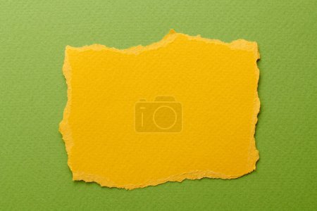 Photo for Art collage of pieces of ripped paper with torn edges. Sticky notes collection yellow green colors, shreds of notebook pages. Abstract backgroun - Royalty Free Image