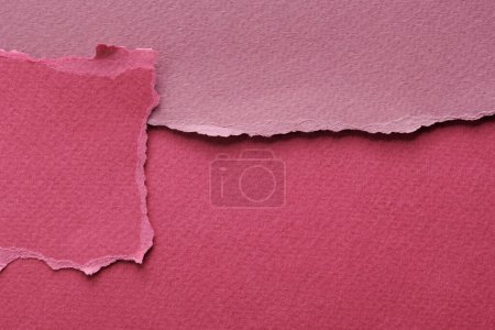 Photo for Art collage of pieces of ripped paper with torn edges. Sticky notes collection burgundy red colors, shreds of notebook pages. Abstract backgroun - Royalty Free Image