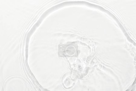 Photo for Water white surface abstract background. Waves and ripples texture of cosmetic aqua moisturizer with bubble - Royalty Free Image