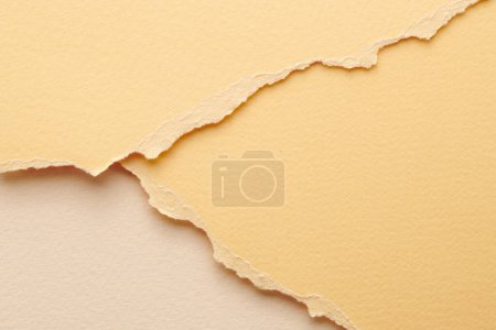 Photo for Art collage of pieces of ripped paper with torn edges. Sticky notes collection beige colors, shreds of notebook pages. Abstract backgroun - Royalty Free Image