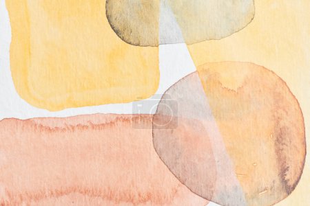 Foto de Fondo naranja abstracto. collage arte tinta acuarela. Manchas, manchas y pinceladas de dolor acrílico - Imagen libre de derechos