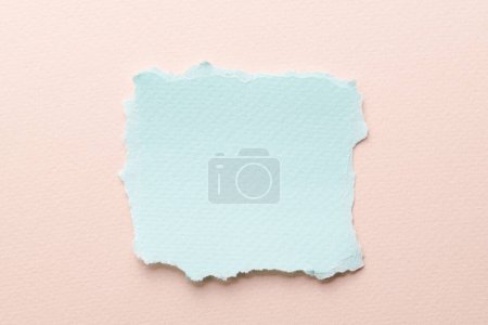 Photo for Art collage of pieces of ripped paper with torn edges. Sticky notes collection blue beige colors, shreds of notebook pages. Abstract backgroun - Royalty Free Image