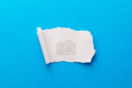 Photo for Art collage of pieces of ripped paper with torn edges. Sticky notes collection blue white colors, shreds of notebook pages. Abstract backgroun - Royalty Free Image