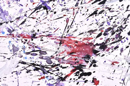 Foto de Fondo abstracto multicolor. Manchas caóticas, manchas y pinceladas de pintura acrílica. Acuarela tinta arte collag - Imagen libre de derechos