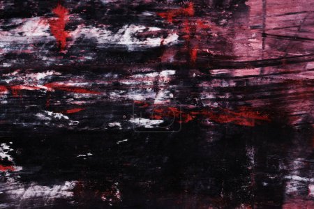 Foto de Fondo blanco rojo negro abstracto. collage arte tinta acuarela. Manchas, manchas y pinceladas de pintura acrílica - Imagen libre de derechos