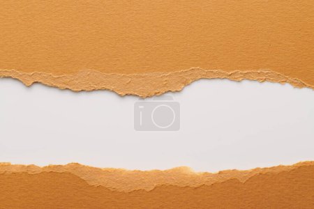 Photo for Art collage of pieces of ripped paper with torn edges. Sticky notes collection brown white colors, shreds of notebook pages. Abstract backgroun - Royalty Free Image