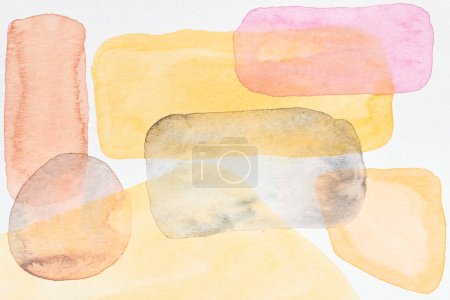 Foto de Fondo amarillo abstracto. collage arte tinta acuarela. Manchas, manchas y pinceladas de dolor acrílico - Imagen libre de derechos