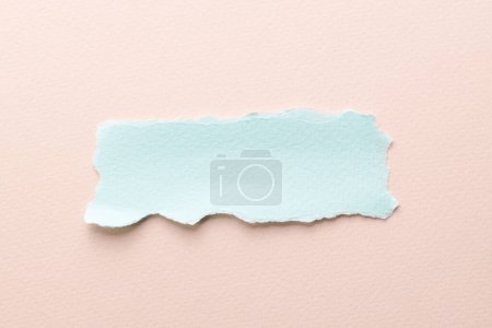 Photo for Art collage of pieces of ripped paper with torn edges. Sticky notes collection blue beige colors, shreds of notebook pages. Abstract backgroun - Royalty Free Image