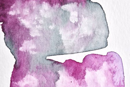 Photo for Abstract purple background. Watercolor ink art collage. Stains, blots and brush strokes of acrylic paint - Royalty Free Image