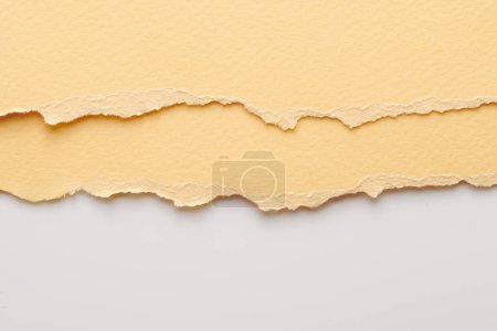 Photo for Art collage of pieces of ripped paper with torn edges. Sticky notes collection beige white colors, shreds of notebook pages. Abstract backgroun - Royalty Free Image