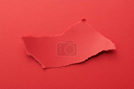 Photo for Art collage of pieces of ripped paper with torn edges. Sticky notes collection red colors, shreds of notebook pages. Abstract backgroun - Royalty Free Image
